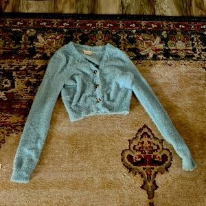 Green cropped sweater